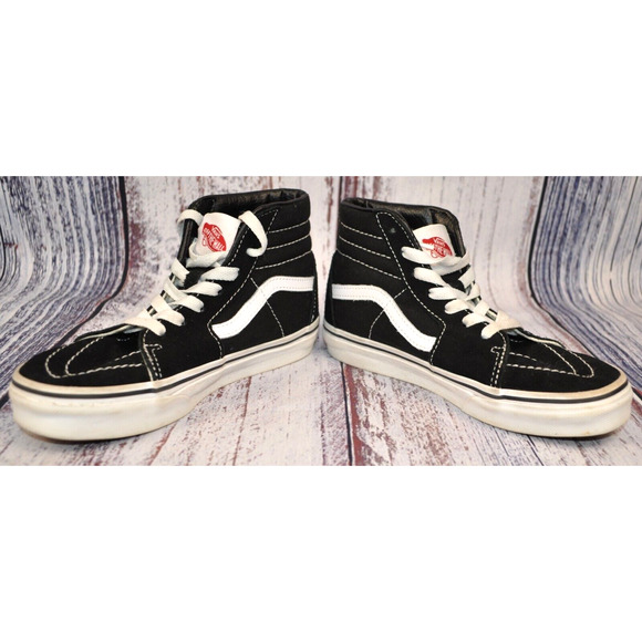 AWESOME Vans Old Skool SK8 Hi Black High Top Sneakers - Kid's 2.0 EU 32.5 UK 1.5 - Picture 5 of 9